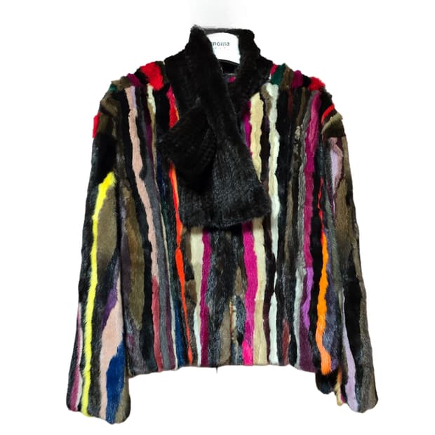 천연밍크퍼 멀티컬 숏자켓/여77