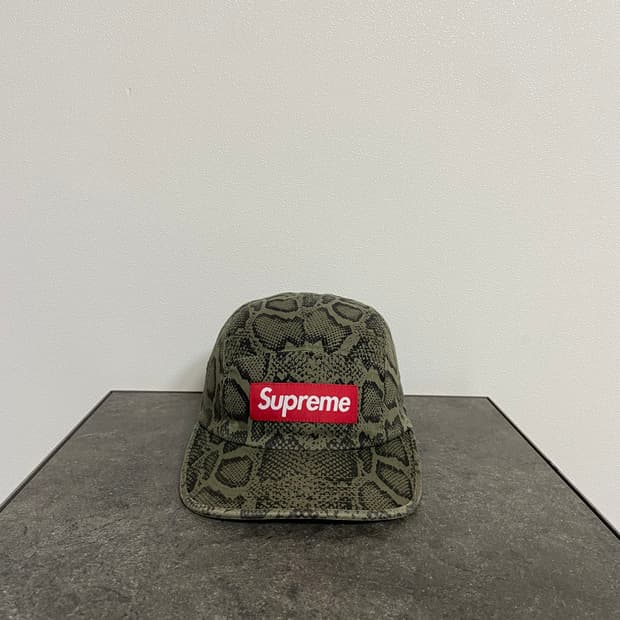 슈프림 캠프캡 모자 24SS 스네이크 레드 박스로고 캡