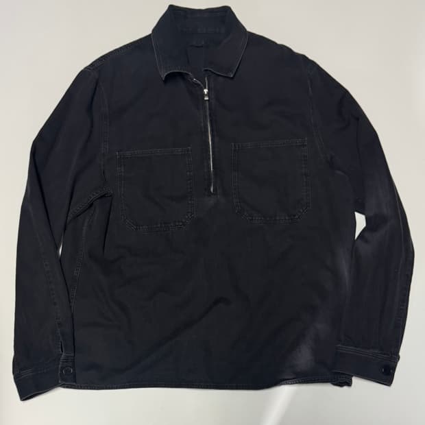 정품!! Cos 코스 풀오버 흑청 반집업 셔츠 L ~XL