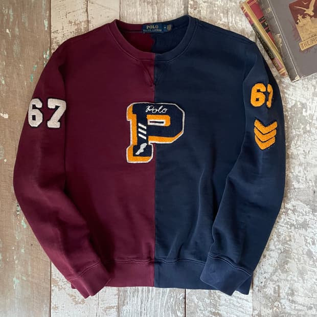 폴로 랄프로렌 배색 크루넥 스웻셔츠