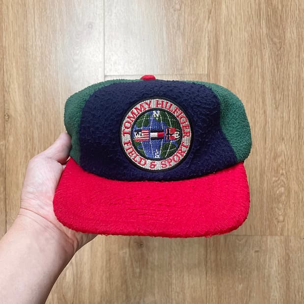 국내 유일 90s Made USA 타미힐피거 올드스쿨 후리스 플리스 모자