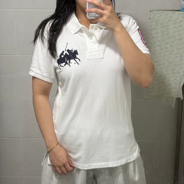 폴로 랄프로렌 빅포니 추격자 화이트 pk 티셔츠