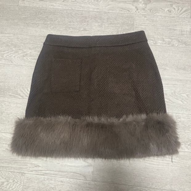 갸루 퍼 트림 미니 치마 