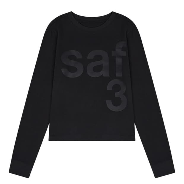 사파리스팟 우먼 1/2 베이직 사파리 롱슬리브 티셔츠 블랙
