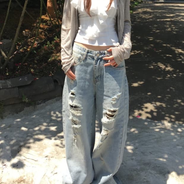 아워캐비넷 fight damage pants