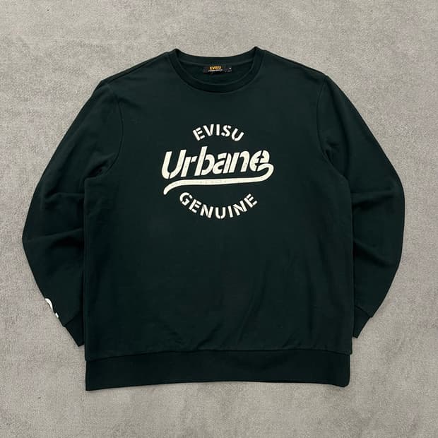 110 EVISU 에비수 그린 맨투맨