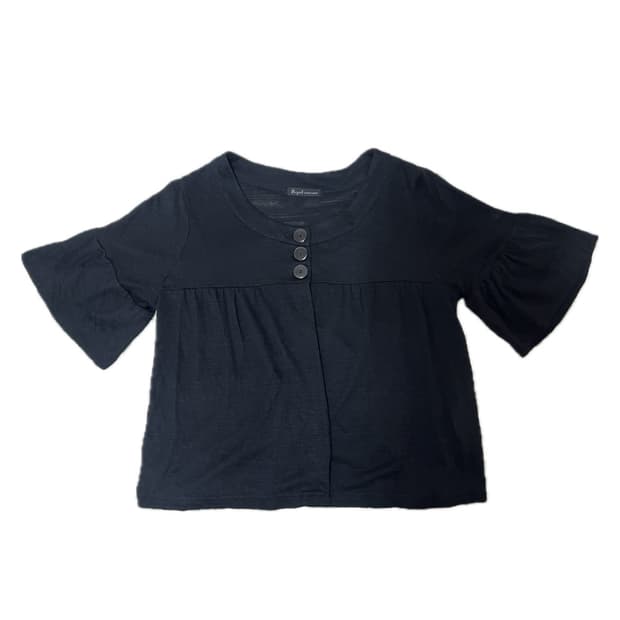 Regard caressant 블랙 반팔 가디건