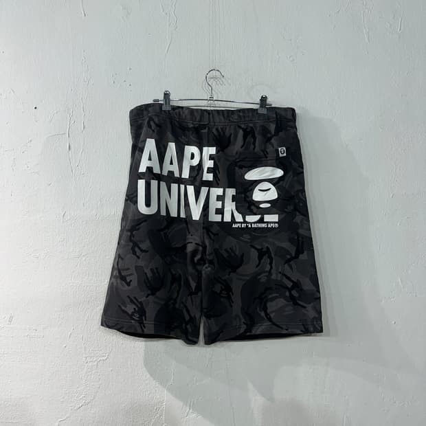 AaPE 블랙 카모 반바지 XL