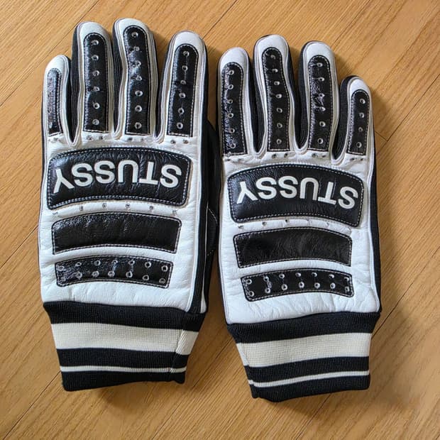 [L-XL]스투시 레더 바이크 글러브 블랙