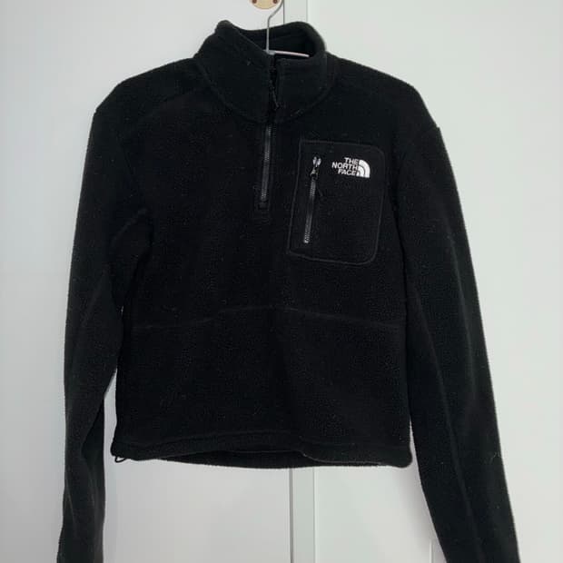 노스페이스 여성 블랙 플리스 하프집업 XS