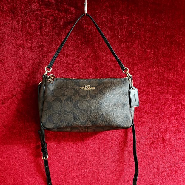 코치(Coach) 시그니쳐 탑핸들 미니 숄더 크로스백 