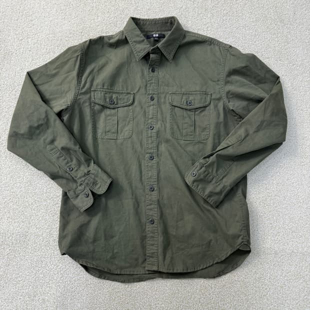[L] 유니클로 밀리터리 카키 셔츠 1230T1
