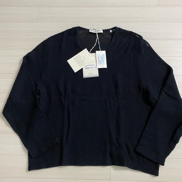 아워레가시 더블 락 U넥 블랙 러스틱 메쉬 니트 48