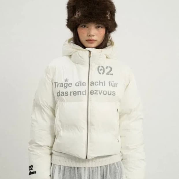 테스트메커니즘 화이트 숏패딩 XL