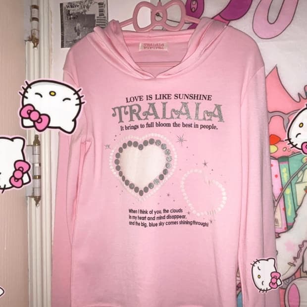 트랄라라 딸기우유 핑크 후드티
