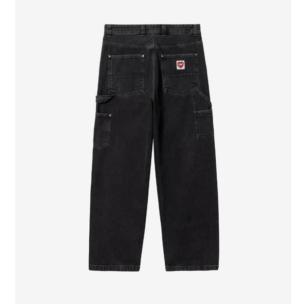 칼하트 WIP 내쉬 더블니 팬츠 블랙 린스드