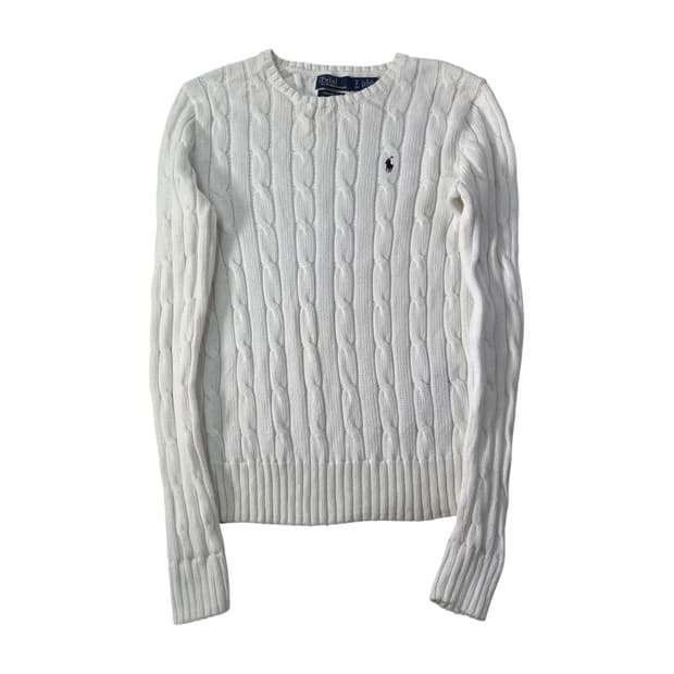 W 95 폴로 랄프로렌 백화점 신형 꽈베기 화이트 니트