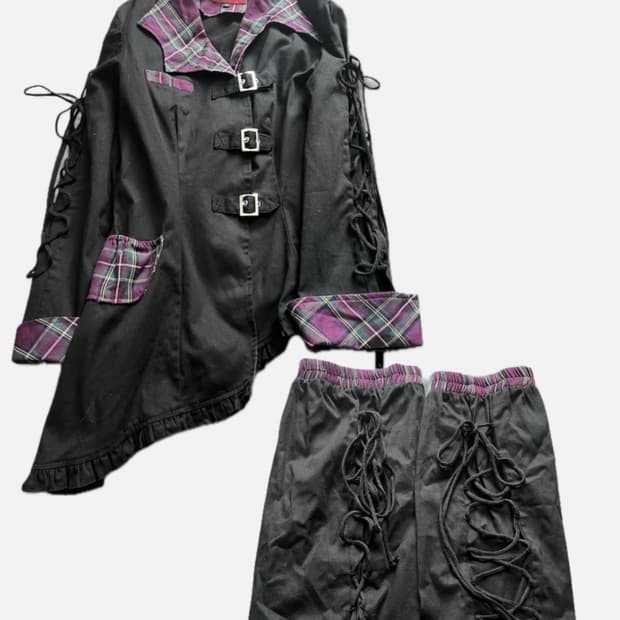 바디라인 고딕펑크 고스펑크 자켓, 레그워머 세트