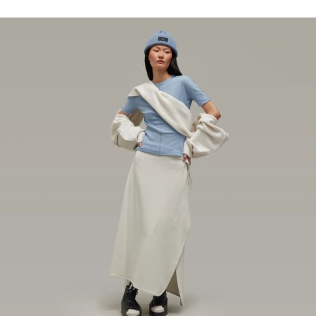 Y-3 트랙 미디 스커트 오프 화이트 요지 야마모토