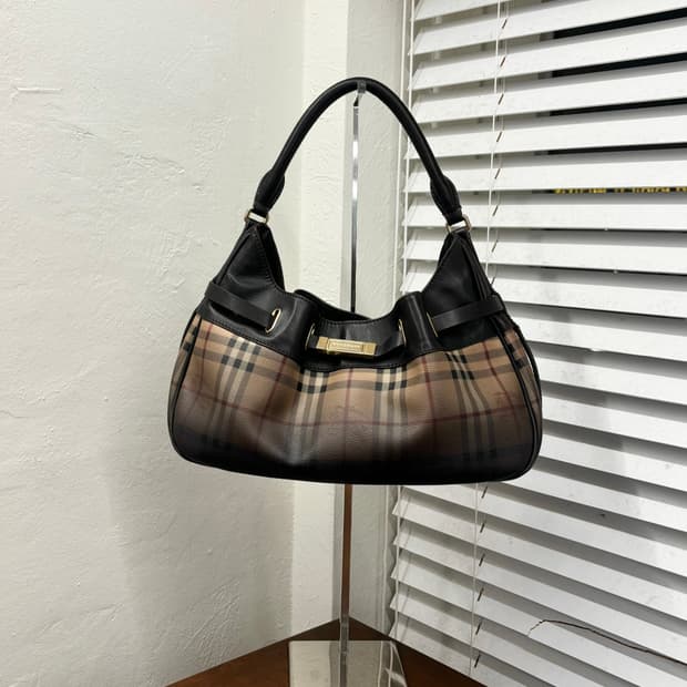 버버리 빈티지 체크 그라데이션 호보 토트백