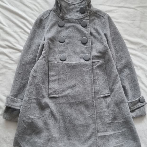 빈티지 모리걸 하구미 갸루 그레이 코트