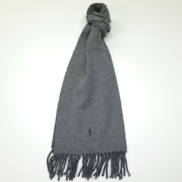 MX453 폴로 이태리판 울 양면 그레이 머플러 목도리