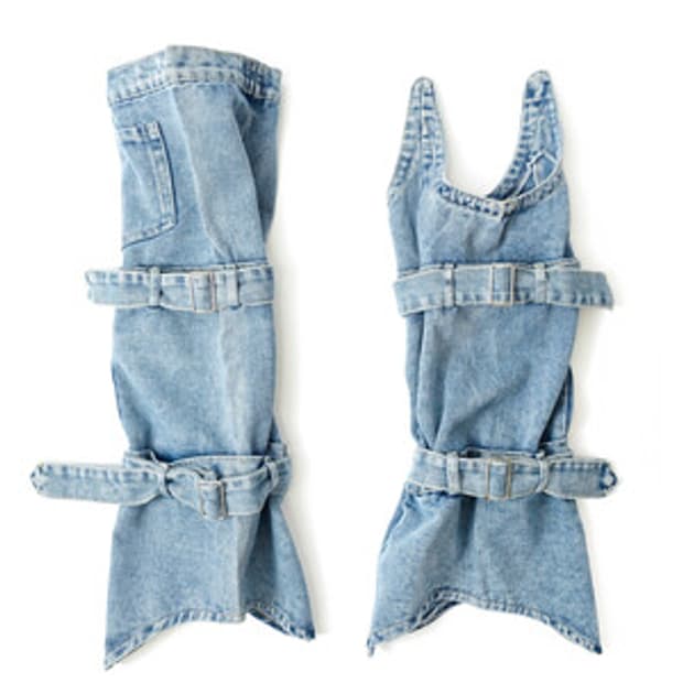샵페어리 unbalance denim leg warmer