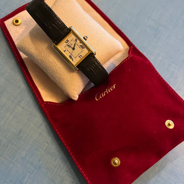 까르띠에 빈티지 머스트 드 탱크  XL 다이얼 캘린더 디버클 시계