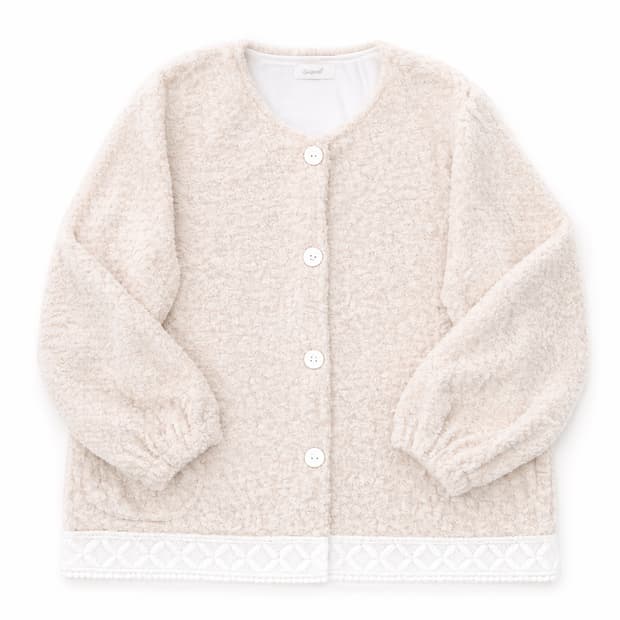 아이보리 부클 가디건 🤍 레이스 밑단 러블리 빈티지 무드