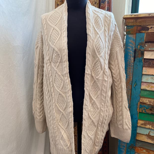 GU 화이트 니트 오픈가디건(XL)