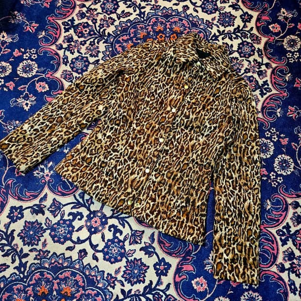 Viaggio Blu in Japan 레오파드 패딩 버튼 셔츠 자켓