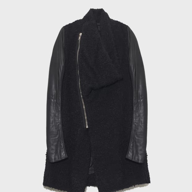 모헤어 가죽소매 coat