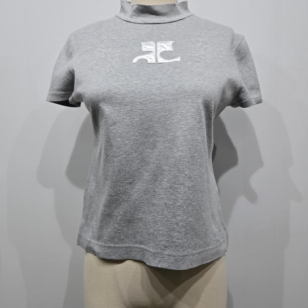 꾸레쥬 그레이 반팔 티셔츠