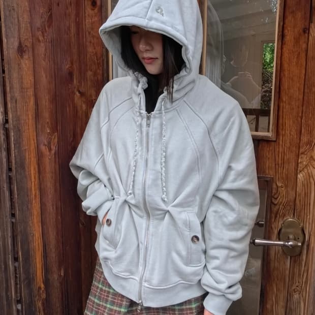 하트익스플로러 트위스트 핀치 후드집업