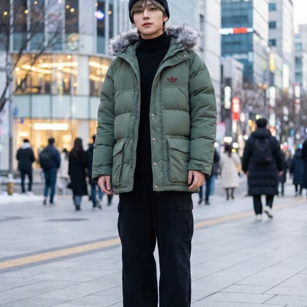 아디다스 오리지널 덕다운 라쿤퍼 N3B 야상 패딩