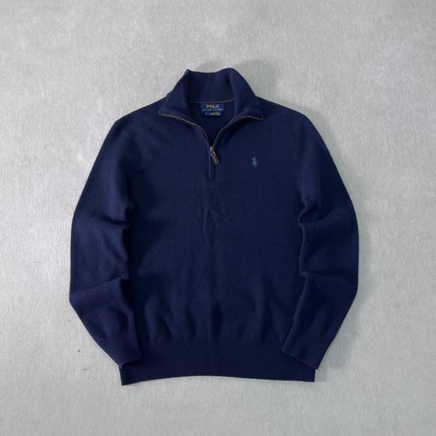 95 폴로랄프로렌 엘보우 패치 울 반집업 니트