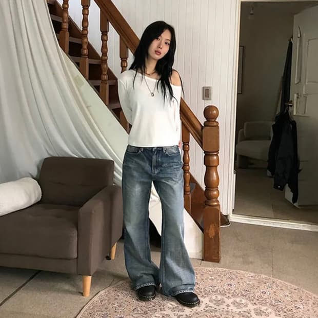 OOTJ 보이 플레어 데님 진