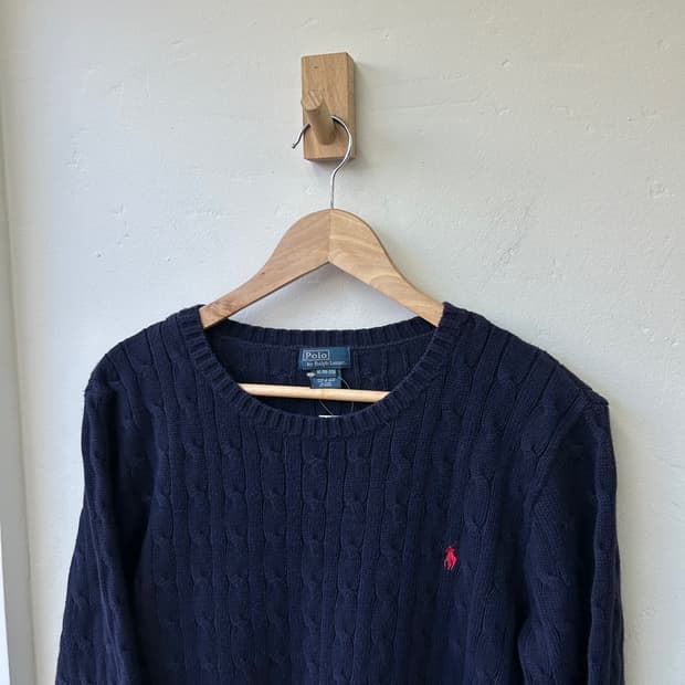 16077 - 폴로 랄프로렌 네이비 케이블 니트
