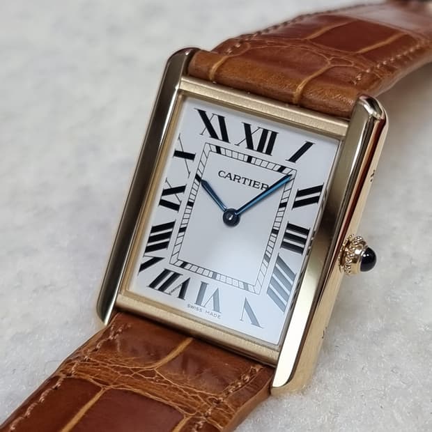 까르띠에 탱크솔로 18K 옐로우골드 L 남성용 시계 13년