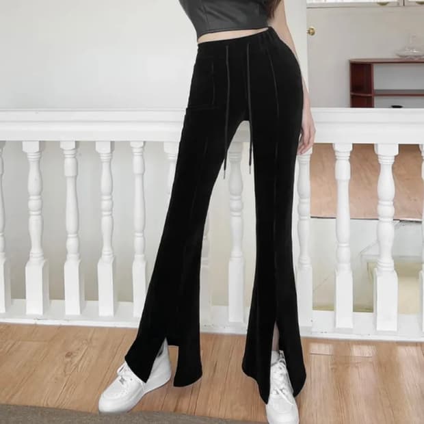 [새상품] 다비너스 앞트임 벨벳 골지 부츠컷