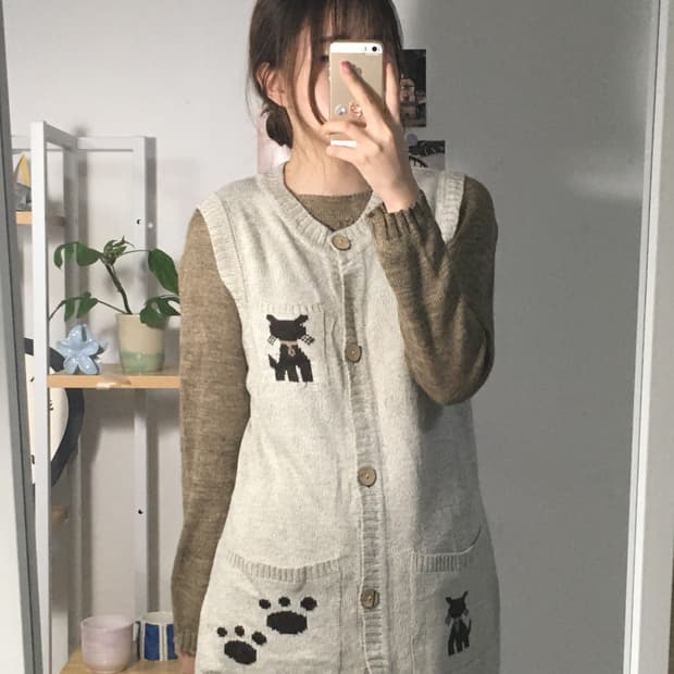  깜냥이 오트밀 조끼