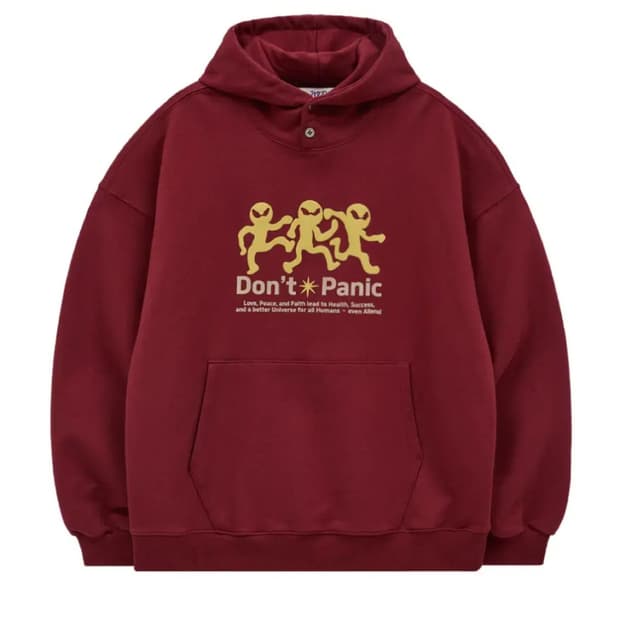 후드후드 hoodhood Three 에일리언 후드 버건디