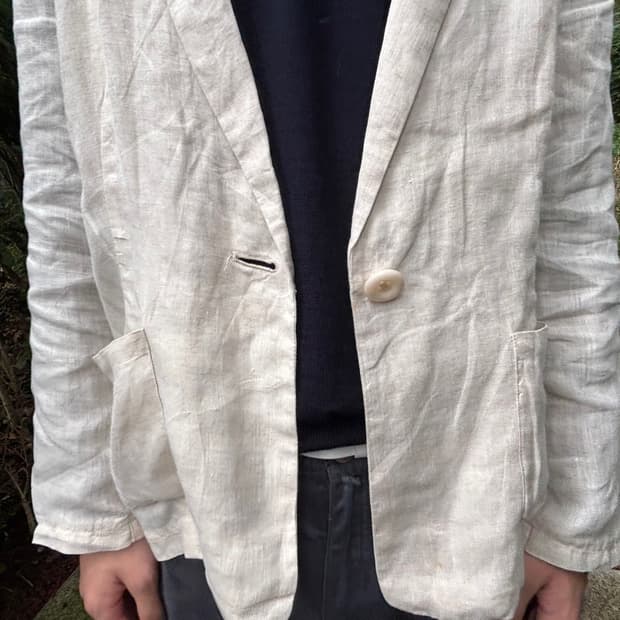 Linen One Button Blazer