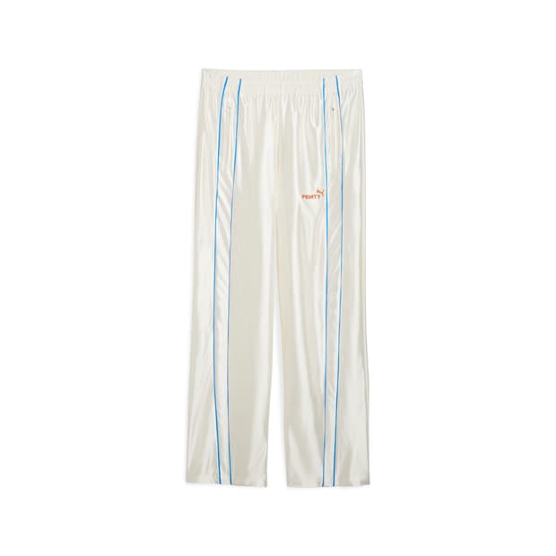 푸마 x FENTY T7 실크 자수 트랙팬츠 트레이닝 바지 크림 화이트