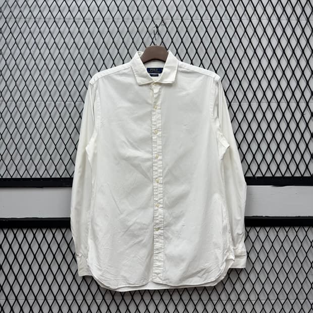 폴로 랄프로렌 솔리드 긴팔 셔츠 화이트 포니 포인트 화이트