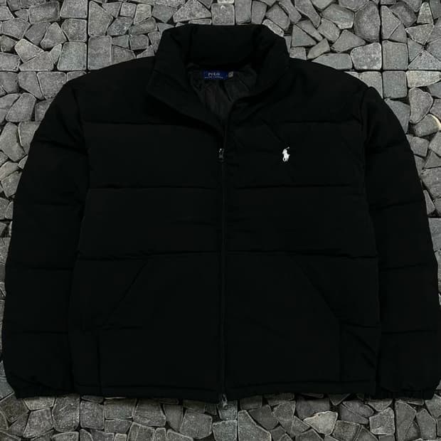 폴로 하이넥 블랙 패딩 L