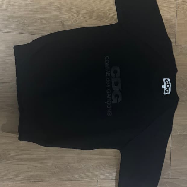 꼼데가르송 cdg 풀오버 라운드넥 니트 블랙 사이즈 m