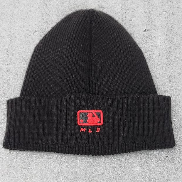 MLB 정품 블랙 비니 프리사이즈.