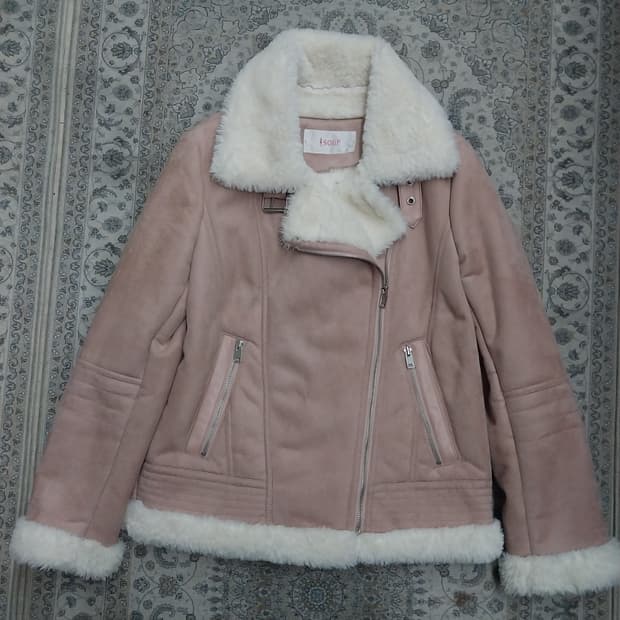 SOUP 핑크 무스탕 자켓 55