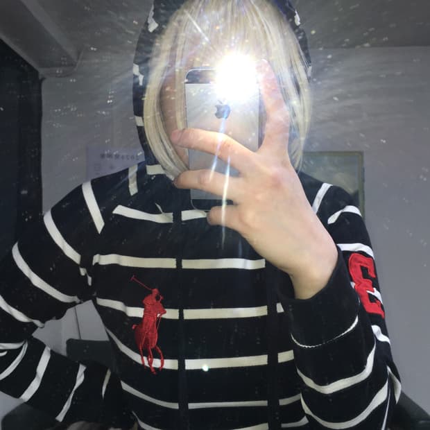 투티/0313 폴로 후드 긴팔 티셔츠 스트라이프 원피스 스포티